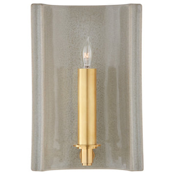 Leeds Small Rectangle Sconce in Shellish Gray