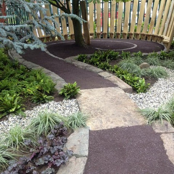 Stone/ brick etc landscape elements.