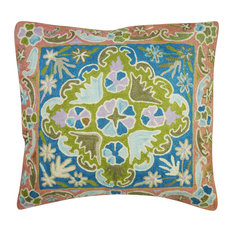 Mogul Interior - Ethnic Cushion Covers Handmade Woolen Colorful Suzani Embroidered Pillow Covers, - Decorative Pillows