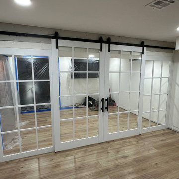 Felicia 3355 Double Barn doors with 2 extra doors installed as sidelites.