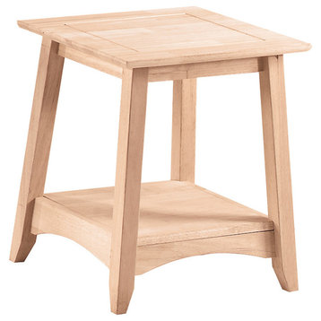 International Concepts Whitewood Bomby Tall Unfinished End Table