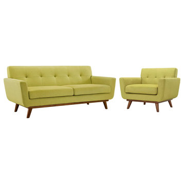 Giselle Wheatgrass Armchair and Loveseat Set of 2