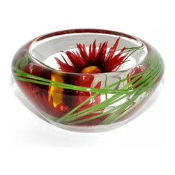 Red Daisy Flower Bowl - Home Decor