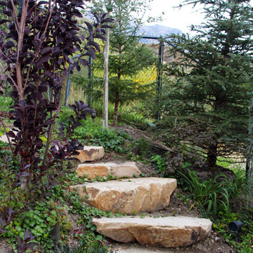 Backyard Stairs With Natural Stone