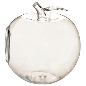 Apple Shaped Clear Glass Planter