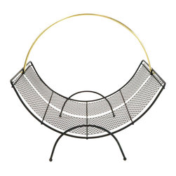 Mid-Century Modern Metal Mesh Magazine Rack - Baskets