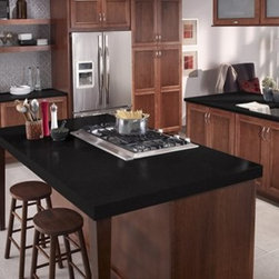 Corian&reg; Deep Anthracite kitchen countertops and island. - Kitchen Countertops