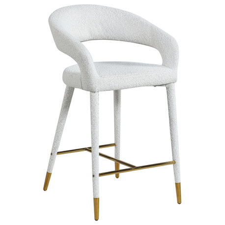 Destiny Counter Stool, Cream, Boucle Fabric