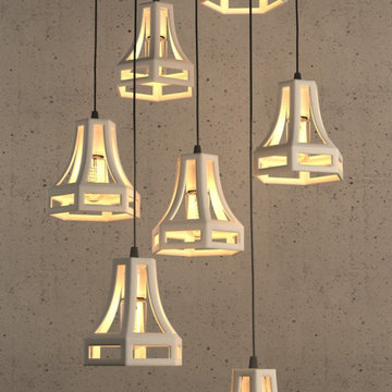 Naaya Ceramic Bell Cage Chandelier
