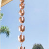 Copper Floral Cups 8.5-Ft Rain Chain Gutter Downspout