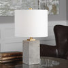 Uttermost Drexel Concrete Block Lamp, Gray and Gold