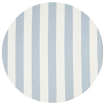Safavieh Montauk Mtk712K Striped Rug, Sky Blue/Ivory, 6'0"x6'0" Round