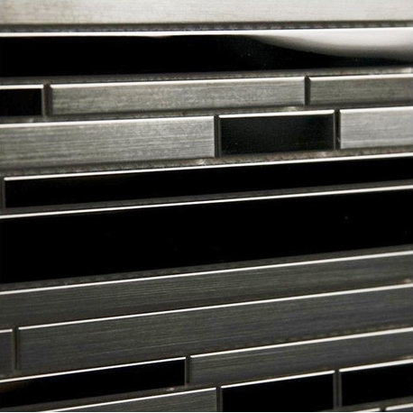 Interlocking Mosaic Tile, Stainless Steel, 50 Sq. ft., 11.75x14