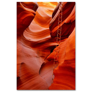 Mike Jones Photo 'Lower Antelope Canyon Ladder' Canvas Art, 12x19