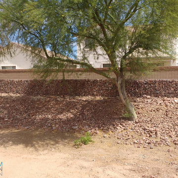 260 ft long gabion wall and a 40 ft long bridge over a wash in Surprise, AZ.