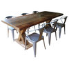 X Beam Reclaimed Wood Pedestal Dining Table, Standard, 72x36