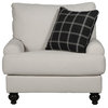 Catnapper Cora Chair in Plush Ecru "Off White" Fabric with Accent Pillow