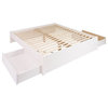 Prepac Select King 4-Post Platform Bed with 2 Drawers in White