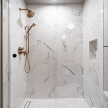 Bathroom blue and beige