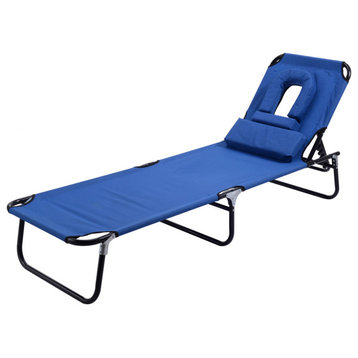 Costway Patio Foldable Chaise Lounge Chair Bed Outdoor Beach Recliner Pool Yard