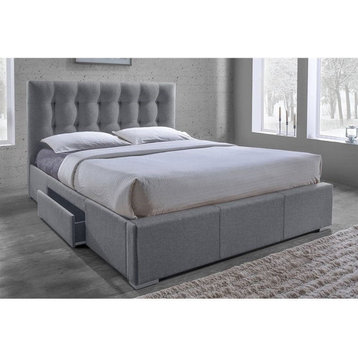 Sarter Upholstered Queen Storage Bed in Gray