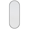 22" W X 60" H Pill Shape Stainless Steel Framed Mirror, Black