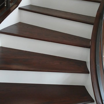 Custom Runner on Wood Stairs