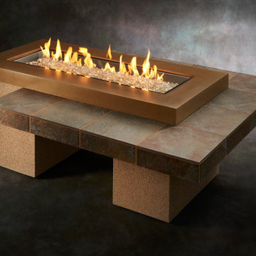 Brown Uptown Linear Gas Fire Pit Table