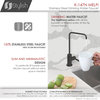 STYLISH Single Handle Stainless Steel Matte Black Drinking Water Kitchen Faucet