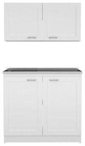 Agate Cabinet Set with Wall Cabinet and Base Cabinet, White