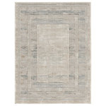 Nourison - Nourison Glitz 9' x 12' Ivory Multicolor Modern Indoor Area Rug - Create an ultra-glam foundation for your decor with this geometric rug from the Glitz Collection. It features an abstract center design surrounded by a series of wide and narrow borders in ivory and grey with multicolored accents that are enhanced with subtle texture variations. Finished with a brilliant shimmer that adds visual intrigue, this contemporary rug is made from softly textured polyester.