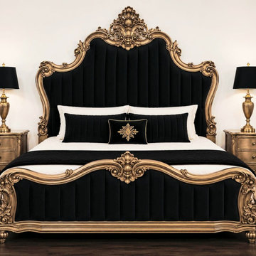 Handcrafted Solid Teak Wood Bed | Traditional Luxury Bedroom Furniture