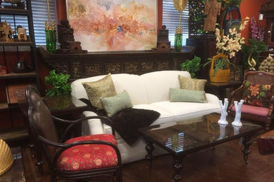 Ralph Lauren Coastal Living Room with Asian Antique Accents