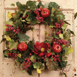 Sangria Wreath - Artificial Flowers Plants And Trees