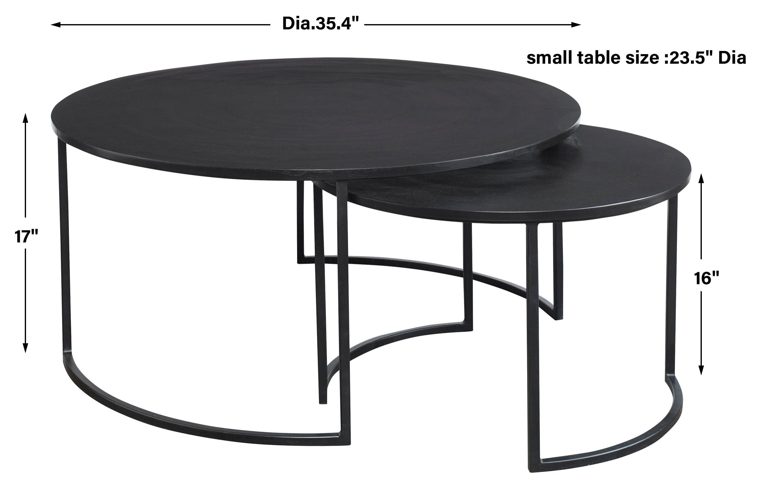 Uttermost Modern Nesting Coffee Tables Set of 2 Industrial