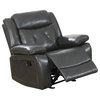 Nuna 40" Power Recliner Chair With Manual Pull Tab, Brown Faux Leather