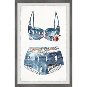 "Coastal Swimsuit" Framed Painting Print, 24"x36"