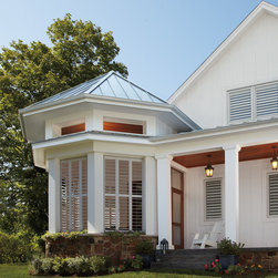Palm Beach&trade; polysatin shutters outside view - Window Treatments