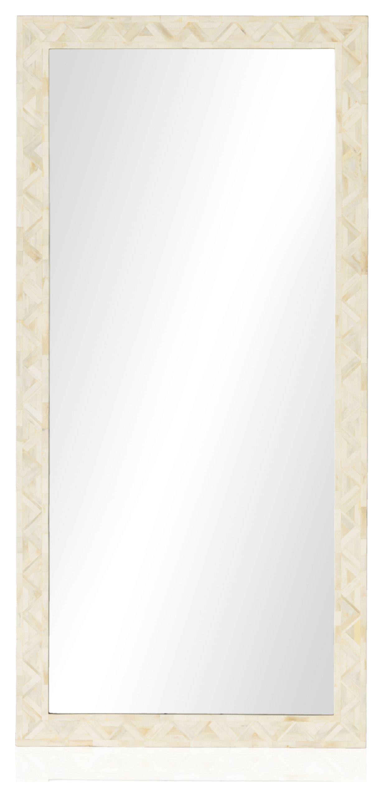 Loredo Floor Mirror-White Bone