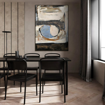 Framed abstract painting "Geometry of color and texture"