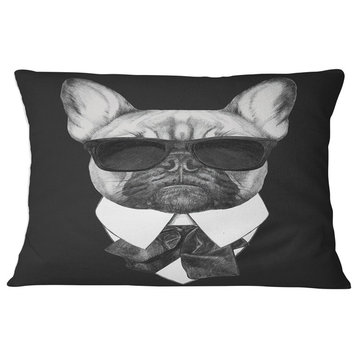 French Bulldog Fashion Portrait Animal Throw Pillow, 12"x20"