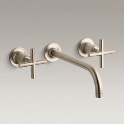 Purist(R) wall-mount bathroom sink faucet trim with cross handles and  9" 90-deg - Bathroom Sink Faucets
