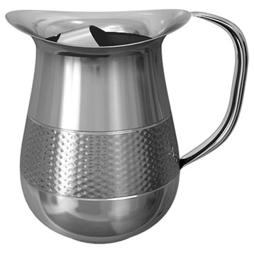 nu steel Hammered Water Pitcher With Ice Catcher, Polished