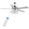 Kristie 52" 3-Light Crystal Glam LED Ceiling Fan With Remote, Chrome