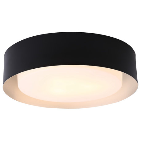 Lynch Flush Mount Ceiling Light, Black & Silver