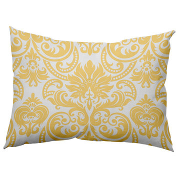 Alexys Polyester Indoor Pillow, Yellow, 14"x20"