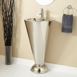 COLUMN NICKEL-PLATED COPPER PEDESTAL SINK - Bathroom Sinks