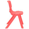 Red Plastic Stackable School Chair with 12'' Seat Height