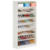 9 Tiers Heavy Duty Wood Freestanding Shoe Storage Cabinet for 40-45 Pairs