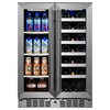Titan Signature 24" 64 Can 20 Bottle Built in Dual Zone Beverage and Wine Cooler